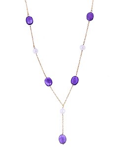 14k Gold Cultured Pearl Amethyst Necklace