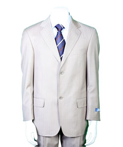 Zanetti I Deal Brown Suit with Yellow and White Stripes Suit