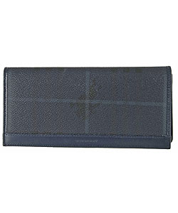 Burberry Navy Canvas Continental Wallet