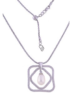 14k White Gold Symmetric Pearl Necklace