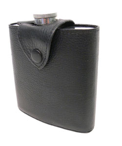 Bass Genuine Leather Stainless Steel 6-ounce Flask