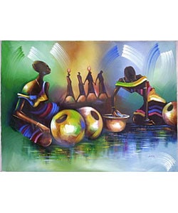 Asante Market Women Canvas Painting (Ghana)