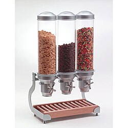 EZ-Serv Triple Wood and Metal Snack Dispenser