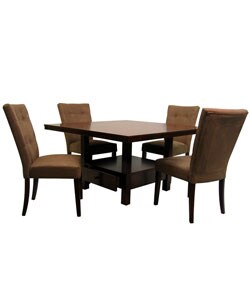 Aiden Tufted-back Buckskin 5-piece Dining Set