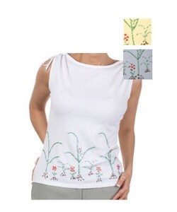 San Louis Seaquin Flower Pattern Beaded Top