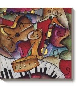 Eric Waugh Jazz it Up II Gold Foil Canvas Art