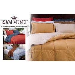 Royal Velvet Reversible 3-piece Down Comforter Set