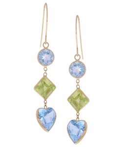 Blue Topaz and Peridot Earrings