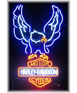 Harley Davidson Large Full Eagle Neon Bar Sign