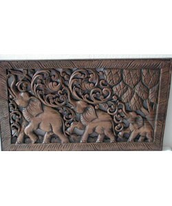 Teak Wood Elephant Wood Carving (Thailand)