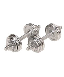 Chrome 33-pound Dumbbell Set