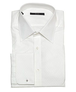 Gucci White Jacquard Men's Dress Shirt