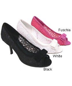 Liliana Collection by Adi Lace Peep Toe Pumps