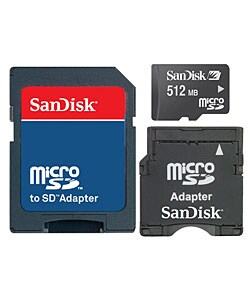 Sandisk 512MB Micro SD Card with Dual SD Adapters