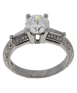 Tacori Platinum 1/4ct TDW Diamond CZ Engagement Ring