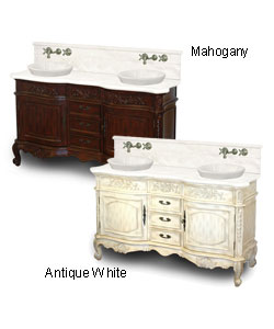 Chateau 62-inch Satin Nickel Dual Bowl Vanity Package