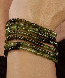 Green Tourmaline 7-row Bracelet