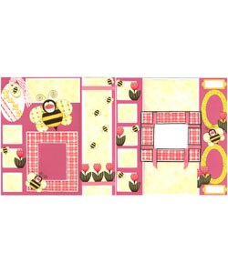 Spring Flower Bee Scrapbook Kit