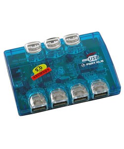 Hi-speed 7-port USB 2.0 Hub with AC Power Adapter