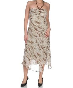 Sangria Printed Silk Halter Dress