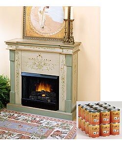 Paris Hand-painted Fireplace & Free Gel Fuel