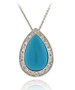 Sterling Silver Blue Turquoise Pendant