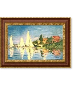 Monet Boating at Argenteuil Framed Canvas Art