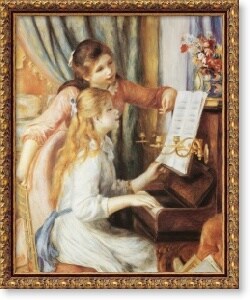 Renoir Young Girls at the Piano Framed Canvas Art