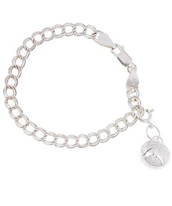 Sterling Silver Basketball Sports Charm Bracelet (6-inch)