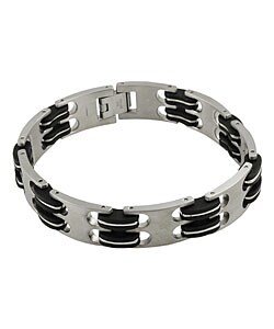 Stainless Steel and Rubber Bracelet