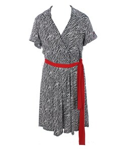 JFW Zebra Print Junior's Wrap Dress