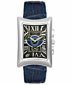 Elini Nazar Men's Chrono Blue Leather Watch
