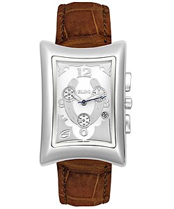 Elini Nazar White Horseshoe Dial Chronograph Watch