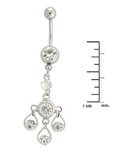 Rhodium-plated Chandelier Curved Barbell (Case of 4)
