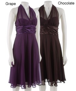 Connected Apparel Illusion Halter Dress