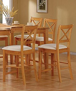 Maple Finish Counter Stools (Set of 2)