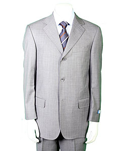 Zanetti I Deal Grey Suit with Purple Pinstripes