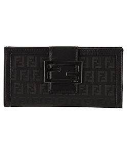 Fendi Black Zucca Continental Wallet