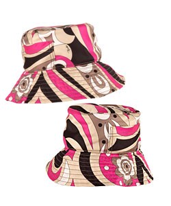 Emilio Pucci Pink/ Tan Fabric Bucket Hat
