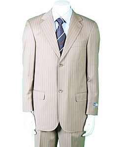 Zanetti I Deal Camel w/ Brown & Blue Stripes Suit