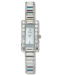 Bulova Women's White Dial Crystal Watch
