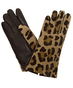 Prada Leopard Print Calf Hair Gloves