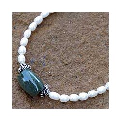 Purity and Love Pearl and Jade Necklace (Thailand)