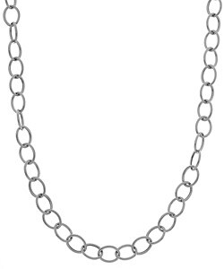 14k White Gold Polished Rolo Necklace