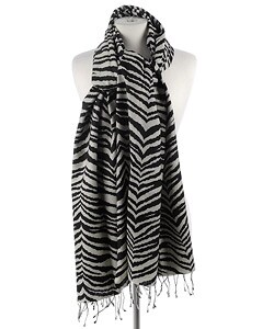 Zebra Print Pashmina Cashmere & Silk Wrap (Case of 6)