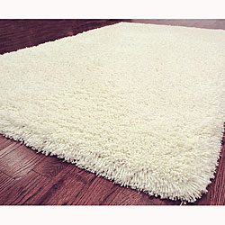 Hand-woven Shag Solo Honey White Rug (4′ x 6′)
