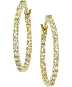 14k Yellow Gold 1/4ct TDW Diamond Hoop Earrings ( H-I, I1-I2 )