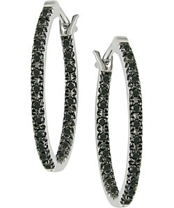 14k White Gold 1/4ct TDW Black Diamond Earrings
