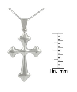 Sterling Silver Polished Cross Necklace