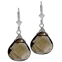 Charming Life Sterling Silver Smokey Quartz Briolette Earrings